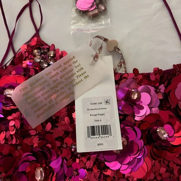 LoveShackFancy Rutherford Dress in Rouge Poppy NWT - Picture 7 of 9